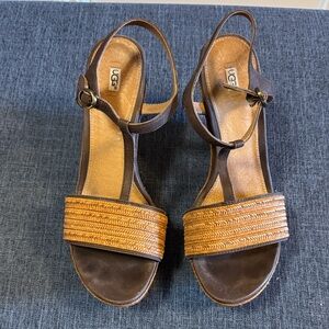 UGG Women's Wedges in Dark Brown and Tan